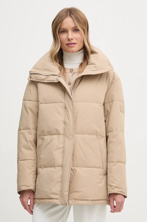 Куртка Dkny женская цвет бежевый зимняя oversize D2G4A179