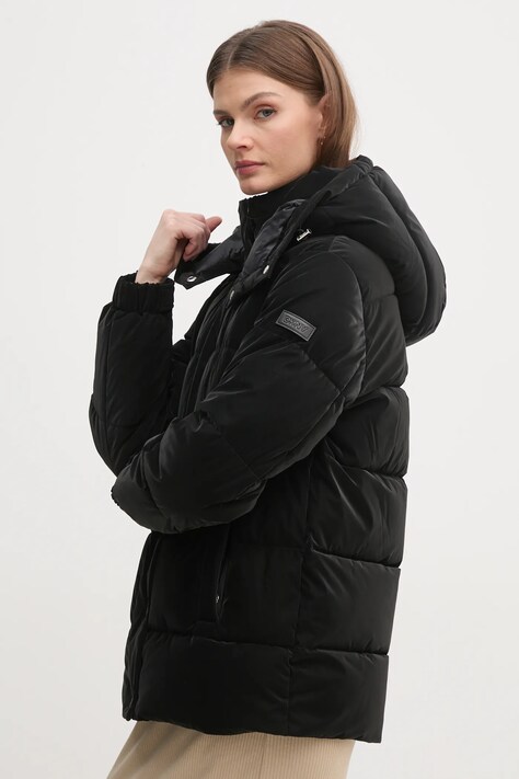 Dkny geaca femei, culoarea negru, de iarna, DLEMPQ74