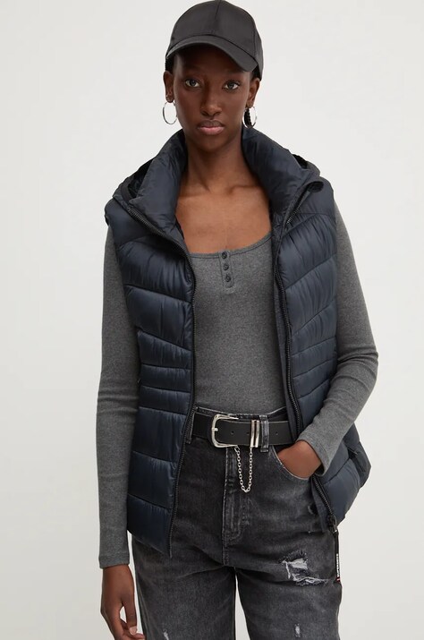 Superdry vesta femei, culoarea albastru marin, de iarna, W5011715A-98T