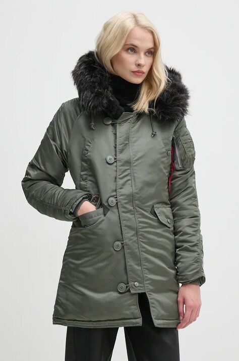 Alpha Industries geaca N-3B VF 59 Wmn femei, culoarea verde, de iarna, 113007