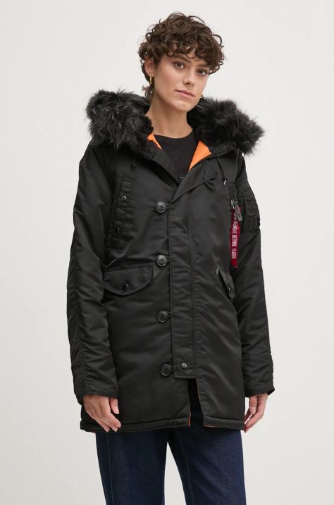 Куртка Alpha Industries N-3B VF 59 Wmn женская цвет чёрный зимняя 113007