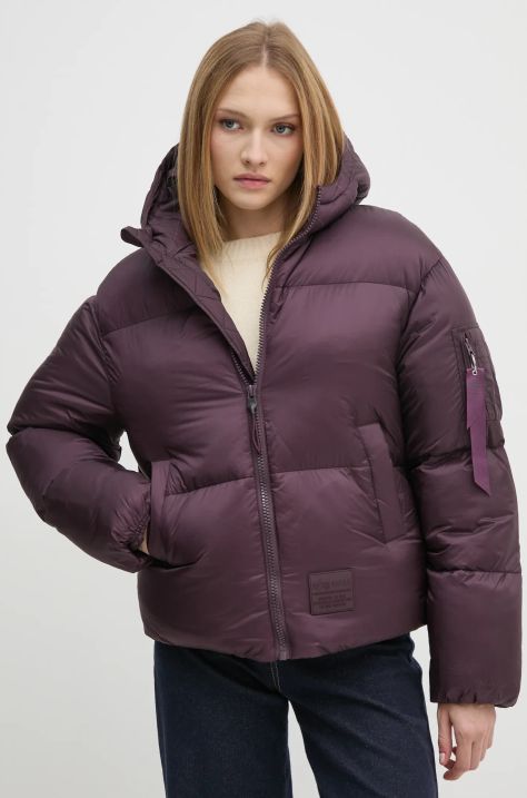 Alpha Industries geacă femei, culoarea violet, de iarnă, 148006