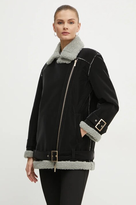 Armani Exchange geaca femei, culoarea negru, de tranzitie, 6DYB44 YNKZZ