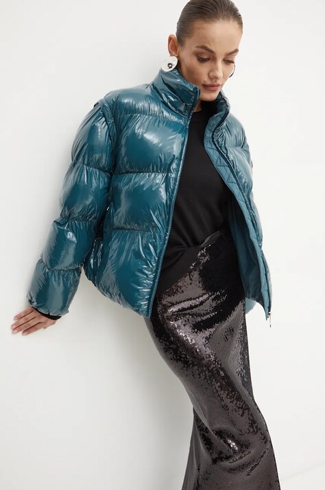 Patrizia Pepe geaca femei, culoarea verde, de iarna, 2O0150 A488
