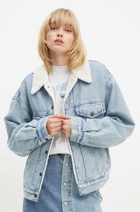 Traper jakna Levi's za žene, za prijelazno razdoblje, oversize, A4435