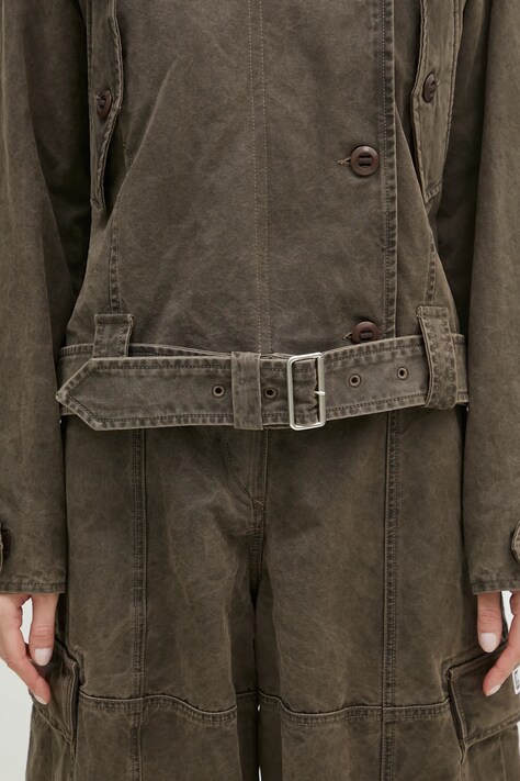 Μπουφάν Kenzo Dyed Canvas Comber χρώμα: καφέ, FE62OU2129GK.92