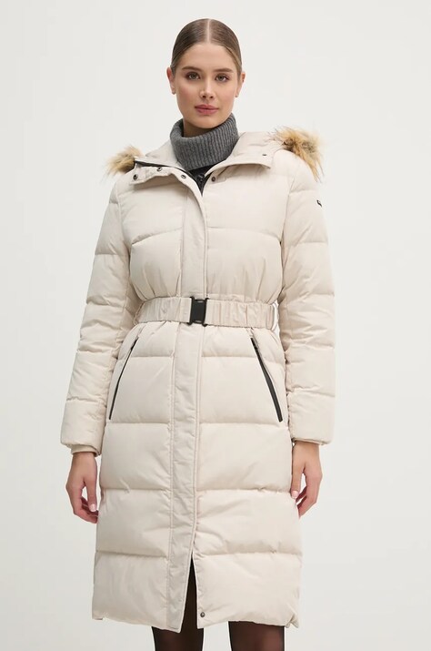 Pepe Jeans geaca de puf BELLA femei, culoarea bej, de iarna, PL402436