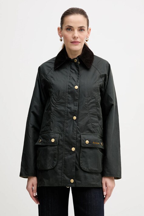 Куртка Barbour Modern Beadnell Wax жіноча колір зелений перехідна LWX1402