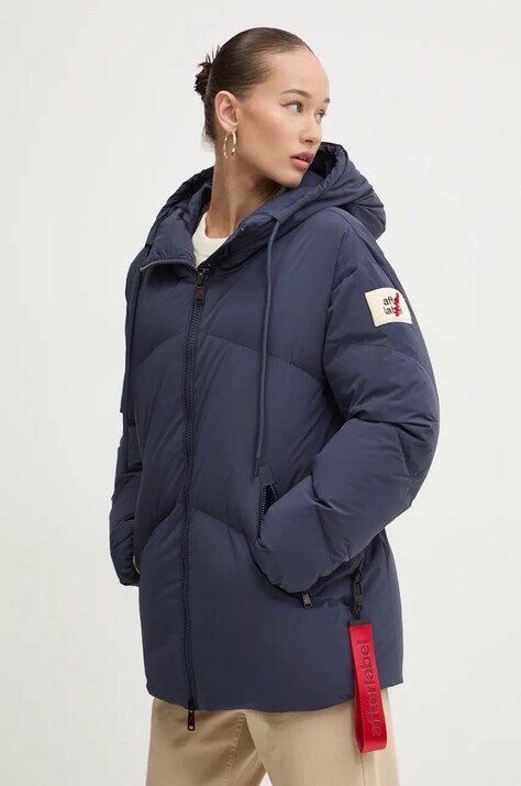 After Label geaca de puf femei, culoarea albastru marin, de iarna, oversize, OTTAWAN7864-1