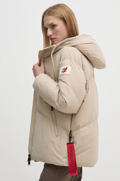 After Label geaca de puf femei, culoarea bej, de iarna, oversize, OTTAWAN7864-1