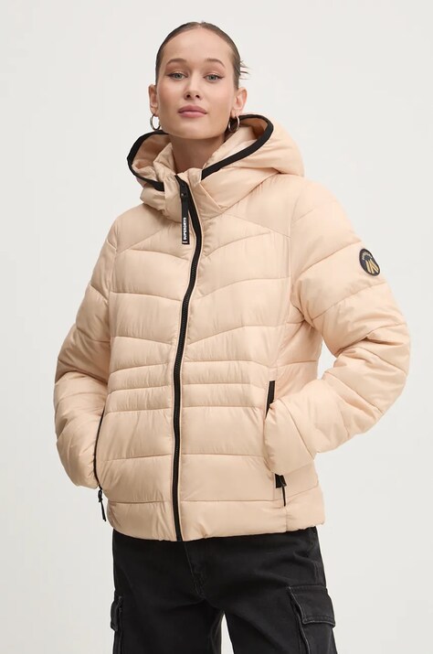 Superdry geaca femei, culoarea bej, de iarna, W5011724A-2WV