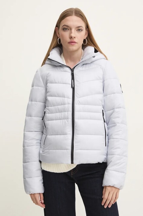 Superdry geaca femei, culoarea gri, de iarna, W5011724A-B9M