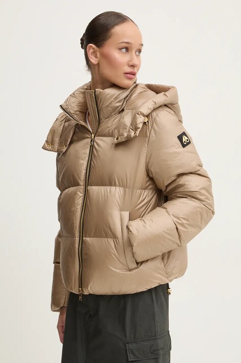 MOOSE KNUCKLES geacă de puf Moonstone femei, culoarea bej, de iarnă, M34LJ148G
