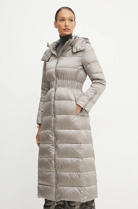 Twinset geaca de puf femei, culoarea gri, de iarna, 242TT2380