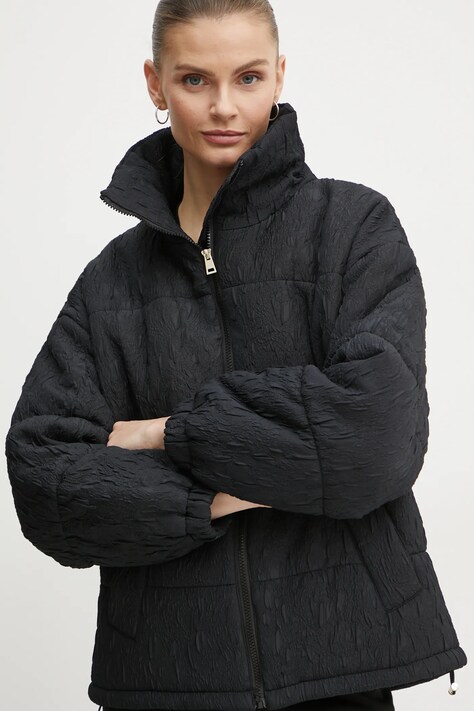 Twinset geaca femei, culoarea negru, de iarna, oversize, 242AT2023