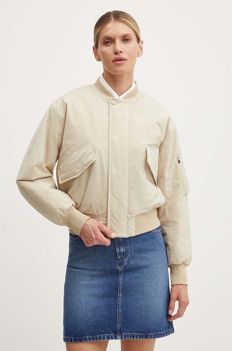 A.P.C. geaca bomber blouson haley femei, culoarea bej, de tranzitie, PSAIY.F02843