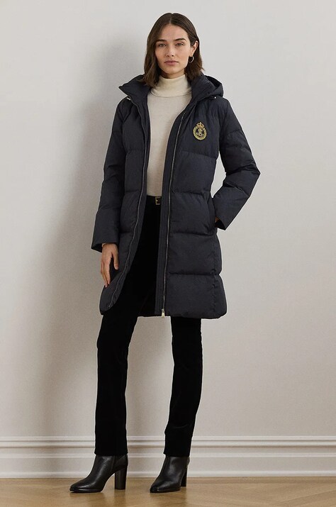 Lauren Ralph Lauren geaca de puf femei, culoarea albastru marin, de iarna, 297962675