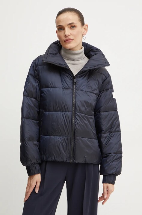 Boss Orange geaca femei, culoarea albastru marin, de tranzitie, oversize, 50525070