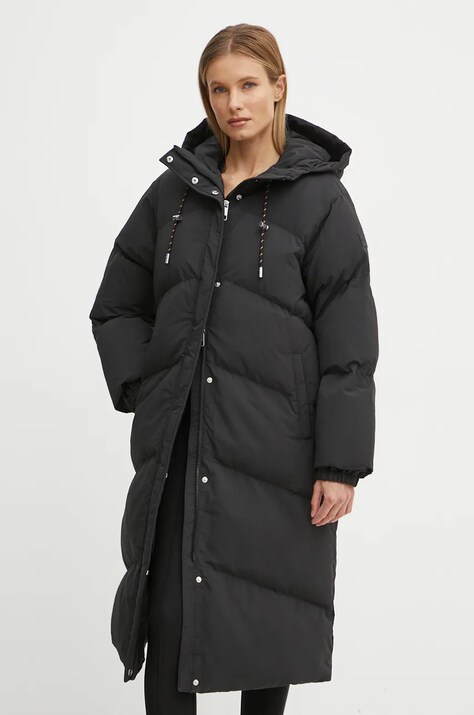Boss Orange geaca femei, culoarea negru, de iarna, oversize, 50535645