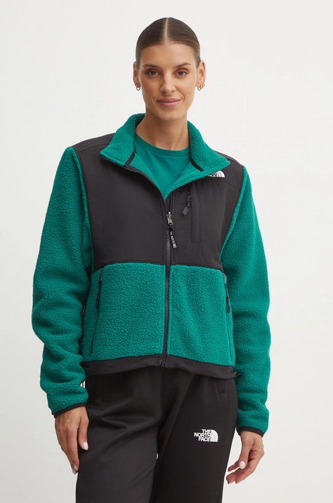 The North Face hanorac fleece Retro Denali Jacket culoarea verde, modelator, NF0A88YRS9W1