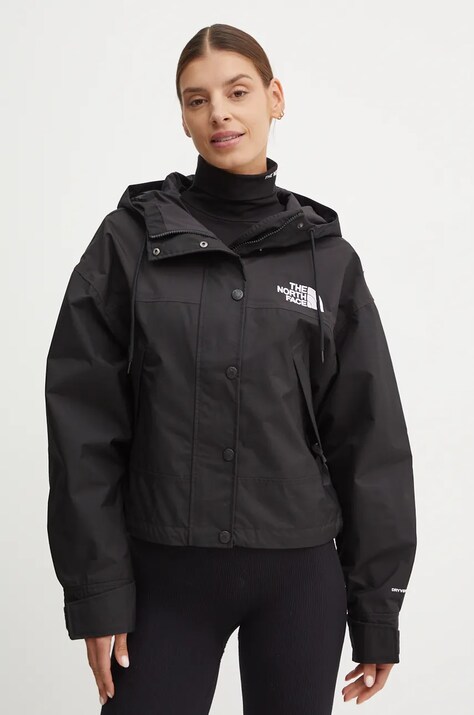 The North Face geaca Reign on Jacket femei, culoarea negru, de tranzitie, oversize, NF0A8BCHJK31