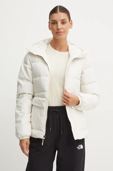 Pernata jakna The North Face Gotham za žene, boja: bež, za zimu, NF0A84IWQLI1