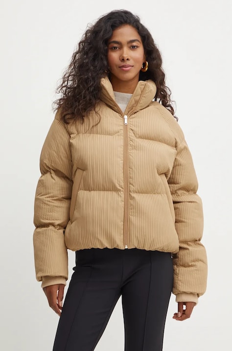 Куртка BOSS женская цвет бежевый зимняя oversize 50524026