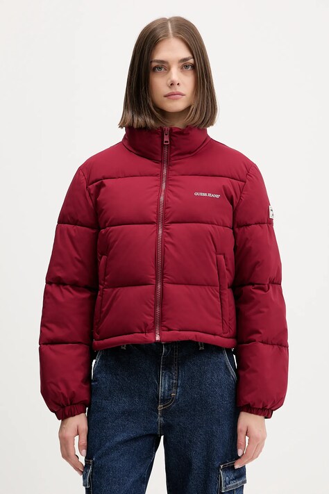 Bunda Guess Jeans tyrkysová farba, zimná, W4BL20 WGII2