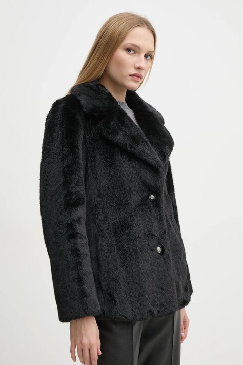 Guess płaszcz FILOMENA damski kolor czarny przejściowy W4BL04 WGHO0