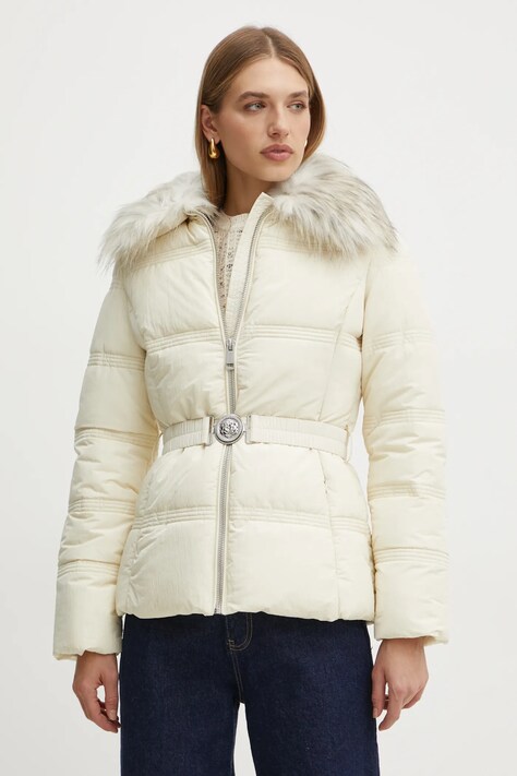 Guess geaca MARISOL femei, culoarea bej, de iarna, W4BL43 WGK22