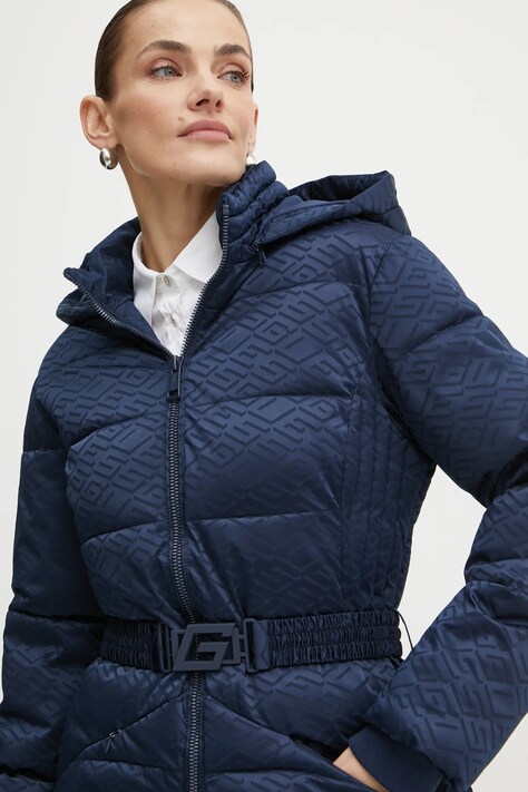Guess geaca SELINE femei, culoarea albastru marin, de iarna, W4BL58 WGL72