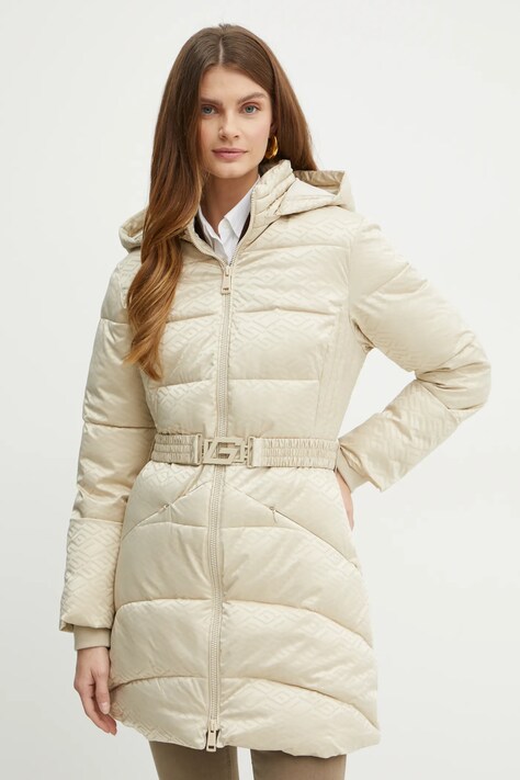 Guess geaca SELINE femei, culoarea bej, de iarna, W4BL58 WGL72