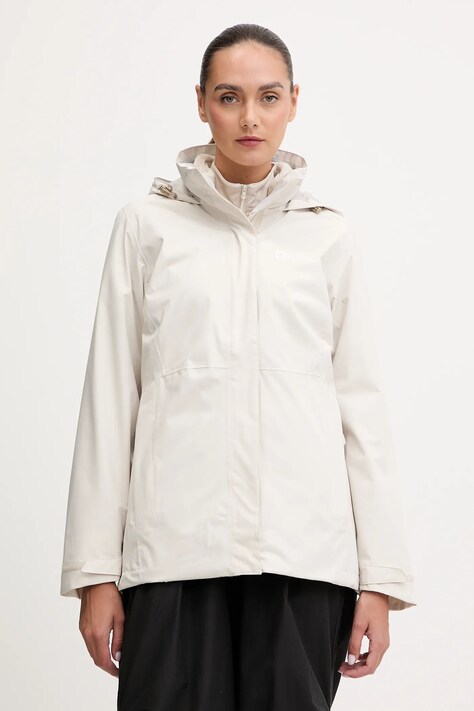 Μπουφάν Jack Wolfskin Rotwand 3 in 1 χρώμα: μπορντό, A60333