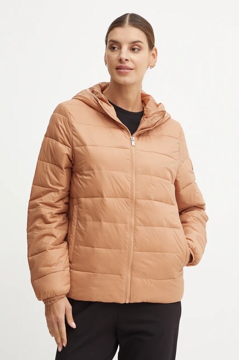 Roxy geaca Wind Bliss Hooded femei, culoarea maro, de tranzitie, ERJJK03618