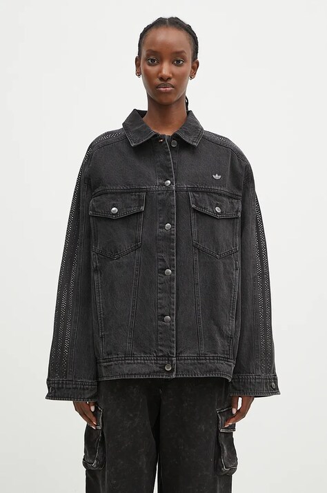 Τζιν μπουφάν adidas Originals Atlanta Denim Jacket χρώμα: μαύρο, IW3103