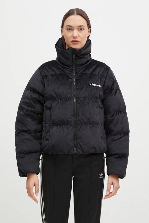 Pernata jakna adidas Originals Velvet Down Jacket za žene, boja: crna, za zimu, IW8439