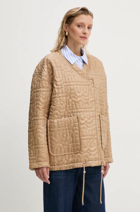 Двусторонняя куртка MUNTHE TIMOTHIE женская цвет бежевый переходная oversize 243153524343