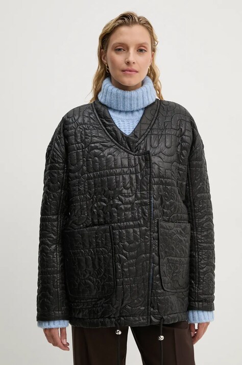 MUNTHE geaca cu doua fete TIMOTHIE femei, culoarea negru, de tranzitie, oversize, 243153524343