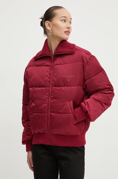 Guess Originals geaca femei, culoarea bordo, de iarna, W4BL69 WFUE0