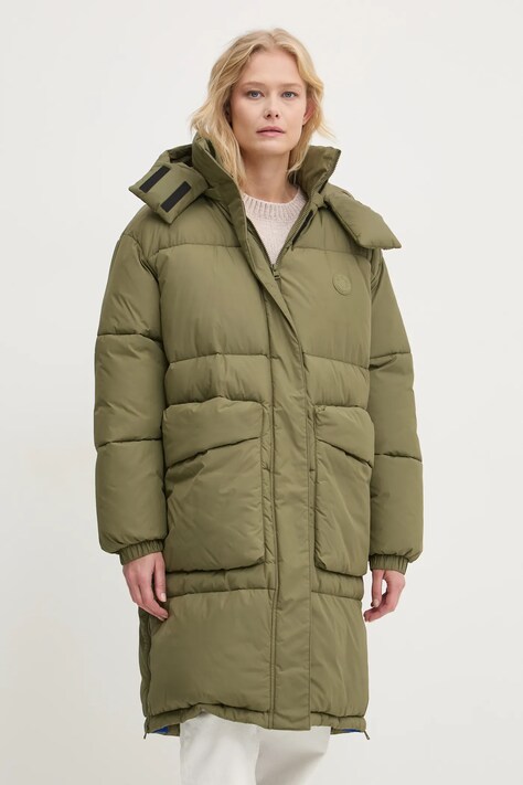 HUGO Blue kurtka damska kolor zielony zimowa oversize 50522261