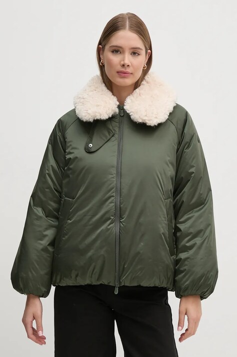 Save The Duck geaca PETAL femei, culoarea verde, de iarna, oversize, D31841W.JADE19