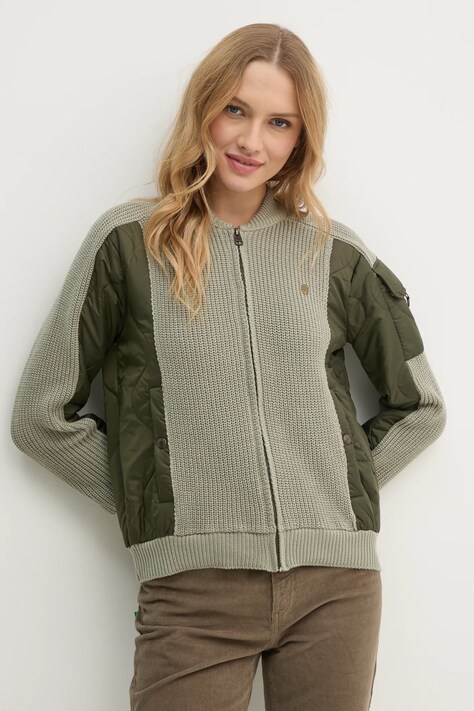 Aeronautica Militare geaca femei, culoarea verde, de tranzitie, AF488DL543