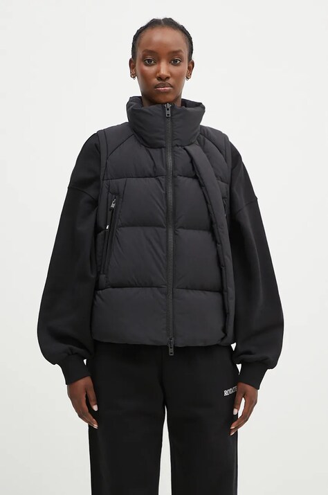 Pernati prsluk Y-3 Puff Vest za žene, boja: crna, za zimu, JD9798