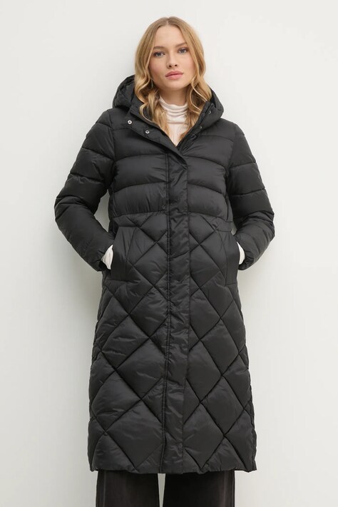 Sisley geaca femei, culoarea negru, de tranzitie, 26DRLN04F