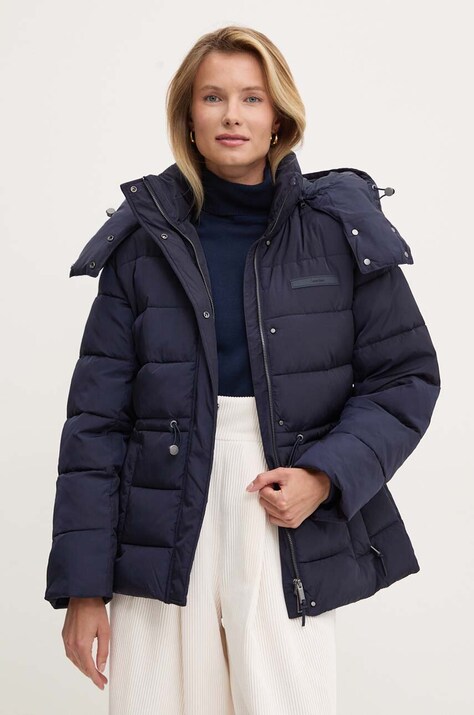 Calvin Klein geaca femei, culoarea albastru marin, de iarna, K20K207739