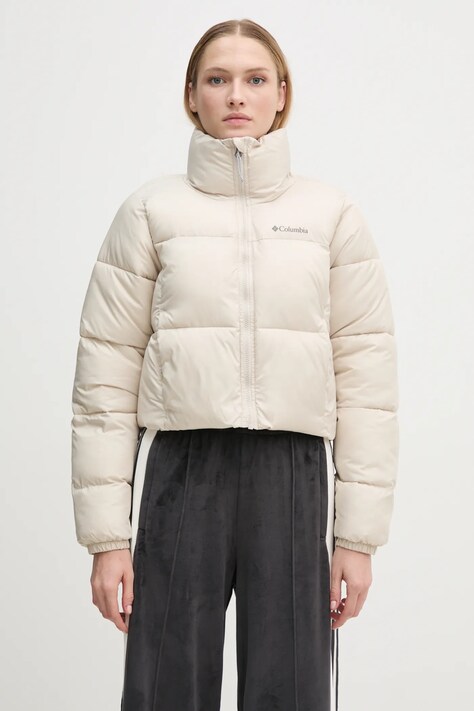 Bunda Columbia Puffect Colorblock dámská, béžová barva, zimní, 2088501