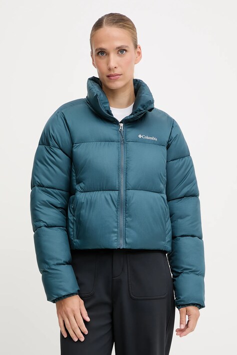 Columbia jacket Puffect Colorblock green color 2088501