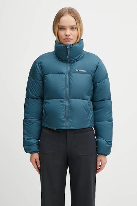 Columbia geacă Puffect Colorblock culoarea verde, de iarna, 2088501