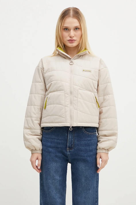 Bunda Columbia Wallowa Insulated dámská, šedá barva, přechodná, oversize, 2090751