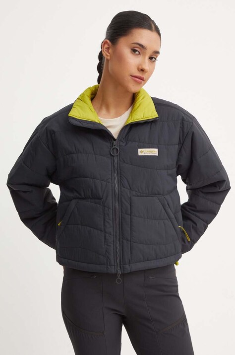 Columbia geaca Wallowa Insulated femei, culoarea negru, de tranzitie, oversize, 2090751